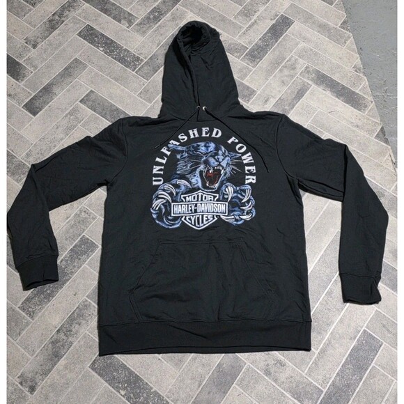 New Harley Davidson Motorcycles Pullover Hoodie Tiger Unleashed Power Size M - Picture 1 of 5